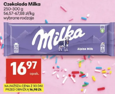 Czekolada Alpine Milk wybrane rodzaje promocja w Delikatesy Centrum