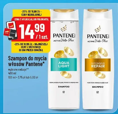 Szampon do mycia włosów Aqua Light lub Intensive Repair promocja w POLOmarket