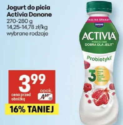 Jogurt do picia Activia Danone wybrane rodzaje promocja w Delikatesy Centrum