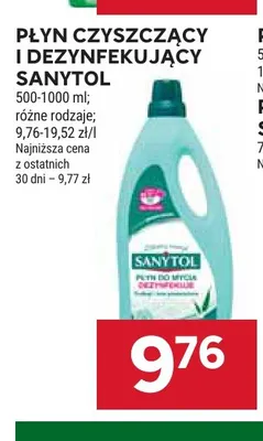 Płyn czyszczący i dezynfekujący Sanytol promocja w Stokrotka