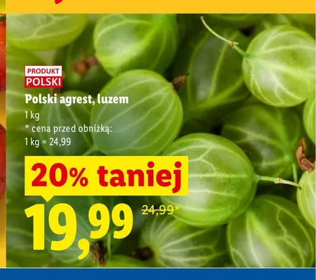 Polski agrest, luzem Ryneczek Lidla promocja w Lidl