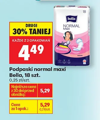 Podpaski normal maxi promocja w Biedronka