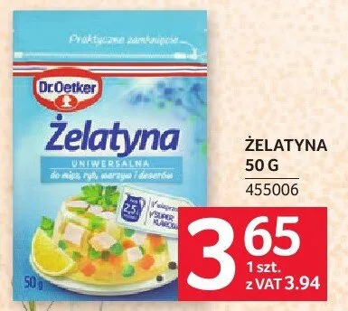 Żelatyna Dr. Oetker 50 g promocja w Selgros