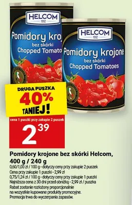 Pomidory krojone bez skórki promocja w Twój Market