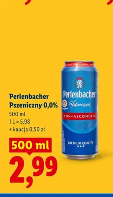 Piwo bezalkoholowe Perlenbacher Pszeniczny promocja w Lidl