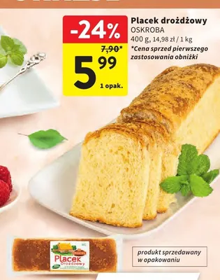 Placek drożdżowy Oskroba promocja w Intermarche