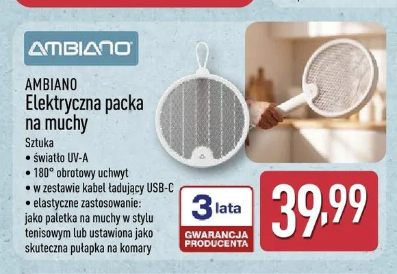 Elektryczna packa na muchy AMBIANO promocja w Aldi