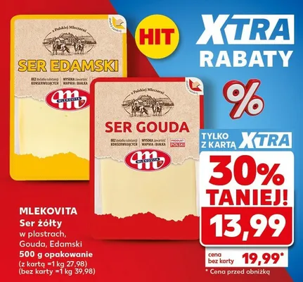 Ser żółty w plastrach Gouda Mlekovita promocja w Kaufland