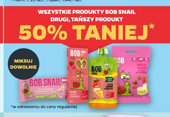 Przekąska owocowa Bob Snail jabłko truskawka promocja w Netto