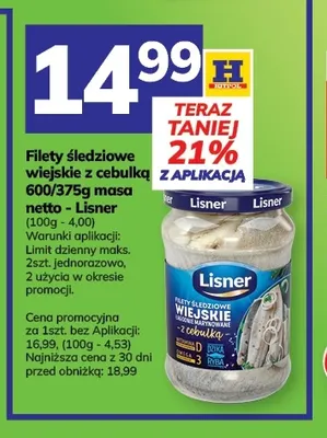 Filety śledziowe wiejskie z cebulką Lisner promocja w Hitpol