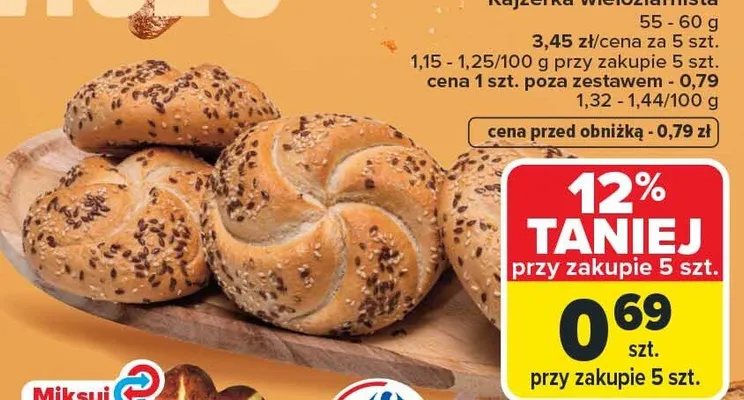 Kajzerka wieloziarnista promocja w Carrefour Market