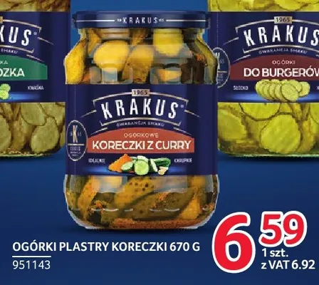 Ogórki plastry koreczki z curry Krakus promocja w Selgros