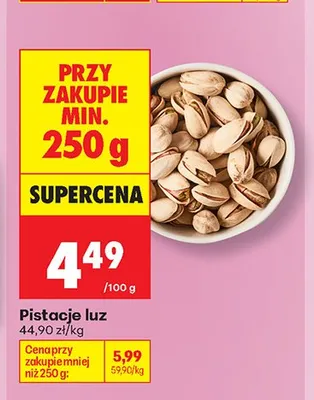 Pistacje luz promocja w Biedronka