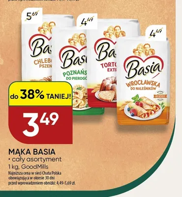 Mąka tortowa extra Basia promocja w Chata Polska