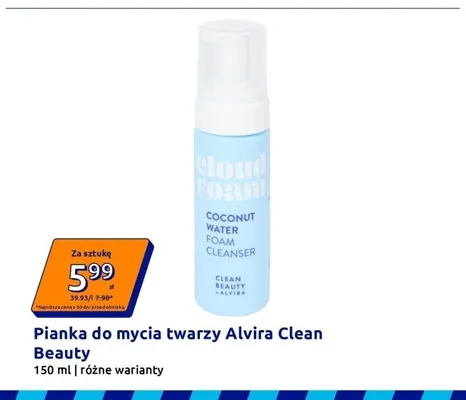 Pianka do mycia twarzy Alvira Clean Beauty promocja w Action