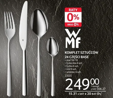 Komplet sztućców 24 części Base WMF promocja w Selgros