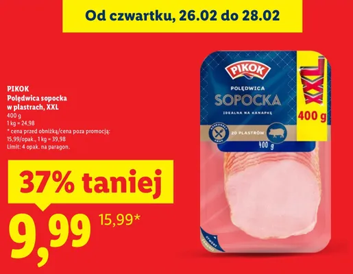 Polędwica sopocka w plastrach promocja w Lidl