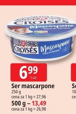 Ser mascarpone Croisés 250 g promocja w Leclerc