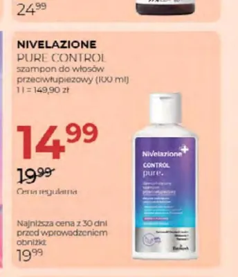 Szampon do włosów przeciwłupieżowy Nivelazione Pure Control promocja w Drogerie Jawa