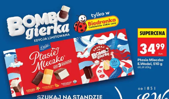 Ptasie Mleczko Mix 3 Smaków E.Wedel E. Wedel promocja w Biedronka