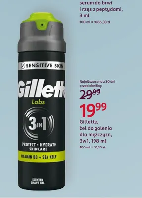 Żel do golenia dla mężczyzn 3w1 Gillette promocja w Rossmann