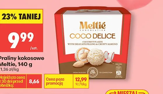 Praliny kokosowe Meltie promocja w Biedronka