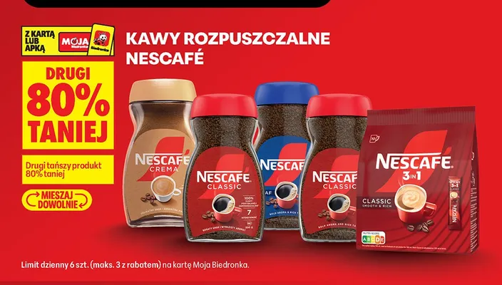 Kawy rozpuszczalne Nescafe promocja w Biedronka