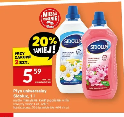 Płyn uniwersalny Sidolux Kwiat Japońskiej Wiśni promocja w Twój Market