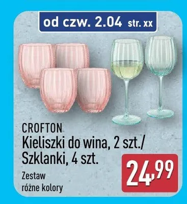 Kieliszki do wina, 2 szt./Szklanki, 4 szt. promocja w Aldi