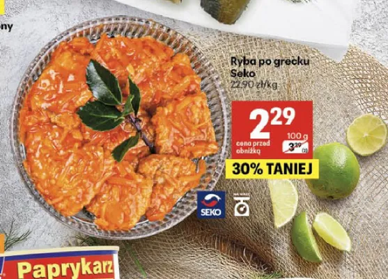 Ryba po grecku Seko promocja w Delikatesy Centrum