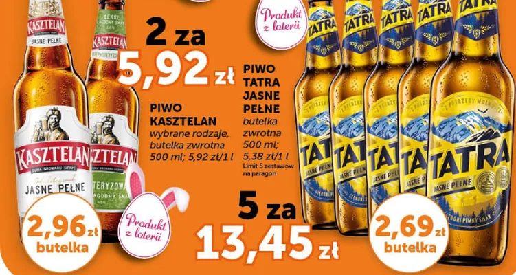 Piwo jasne pełne wybrane rodzaje promocja w Euro Sklep
