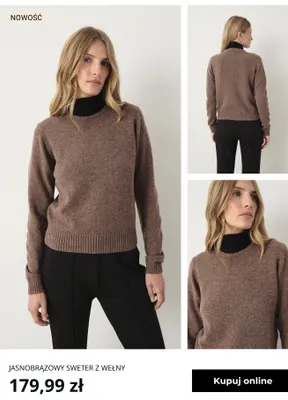 Jasnobrązowy sweter z wełny Greenpoint promocja w Greenpoint