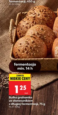 Bułka grahamka ze słonecznikiem z długiej fermentacji promocja w Biedronka