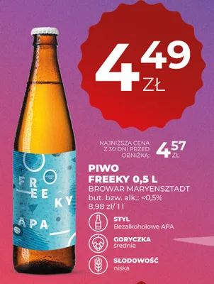Piwo Freeky Bezalkoholowe APA promocja w Duży Ben