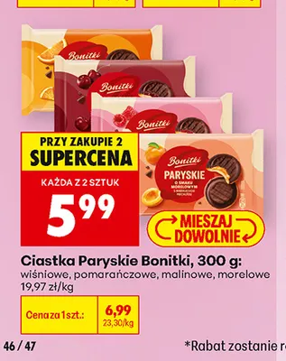 Ciastka Paryskie Bonitki morelowe promocja w Biedronka