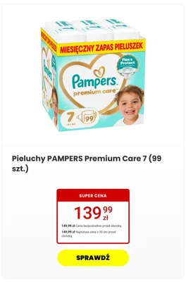 Pieluchy Pampers Premium Care 7 promocja w Media Expert