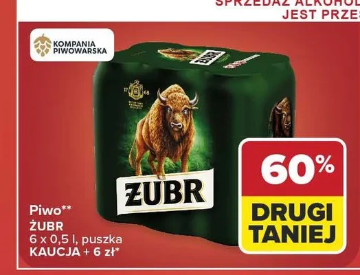 Piwo Żubr 6-pak 500 ml promocja w Carrefour