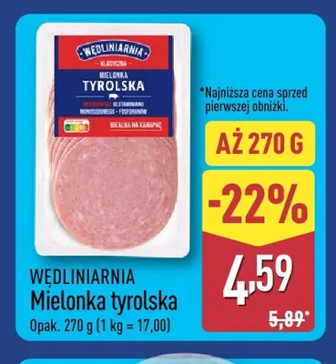 Mielonka tyrolska Wędliniarnia promocja w Aldi