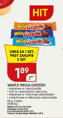 Wafle Mega Grześki orzechowe w mlecznej czekoladzie promocja w Chata Polska