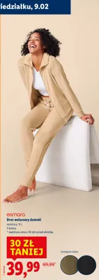 Dres welurowy damski promocja w Lidl