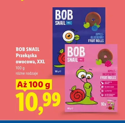 Przekąska owocowa XXL Bob Snail Apple-Blueberry promocja w Lidl