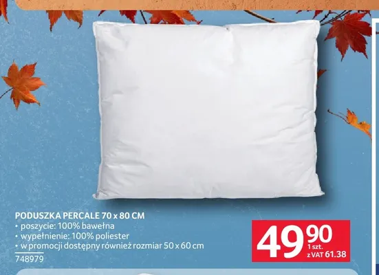 Poduszka Percale 70x80 cm promocja w Selgros