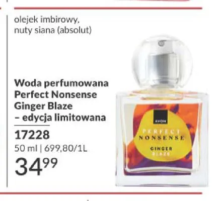 Woda perfumowana Avon Perfect Nonsense Ginger Blaze - edycja limitowana promocja w AVON