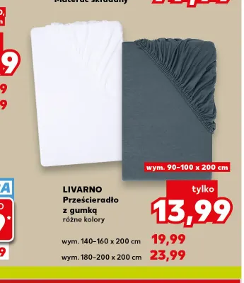 Prześcieradło z gumką Livarno 90-100x200 cm promocja w Kaufland