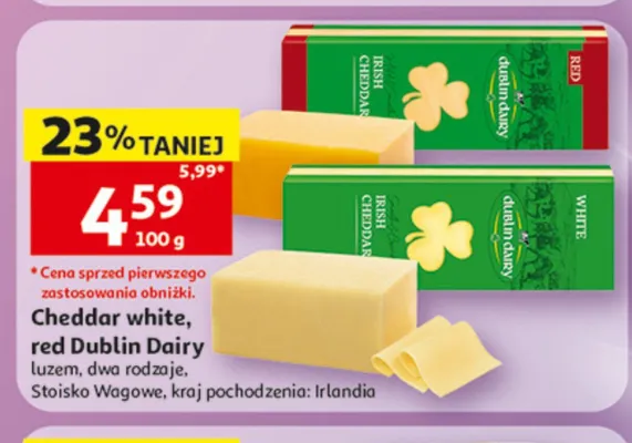 Cheddar white Dublin Dairy promocja w Auchan