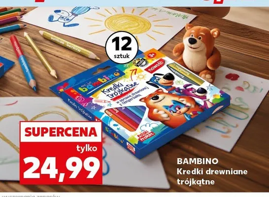 Kredki drewniane trójkątne Bambino promocja w Kaufland