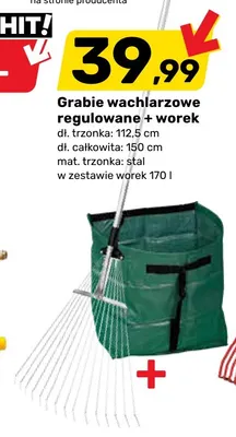 Grabie wachlarzowe regulowane + worek promocja w Bricomarche