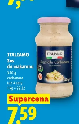 Sos do makaronu Italiamo 4 sery promocja w Lidl