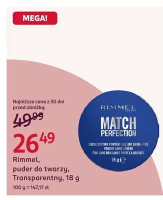 Puder do twarzy Transparentny promocja w Rossmann