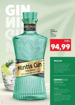 Gin MINTIS ORIGINALE 41,8% alk. promocja w Kaufland